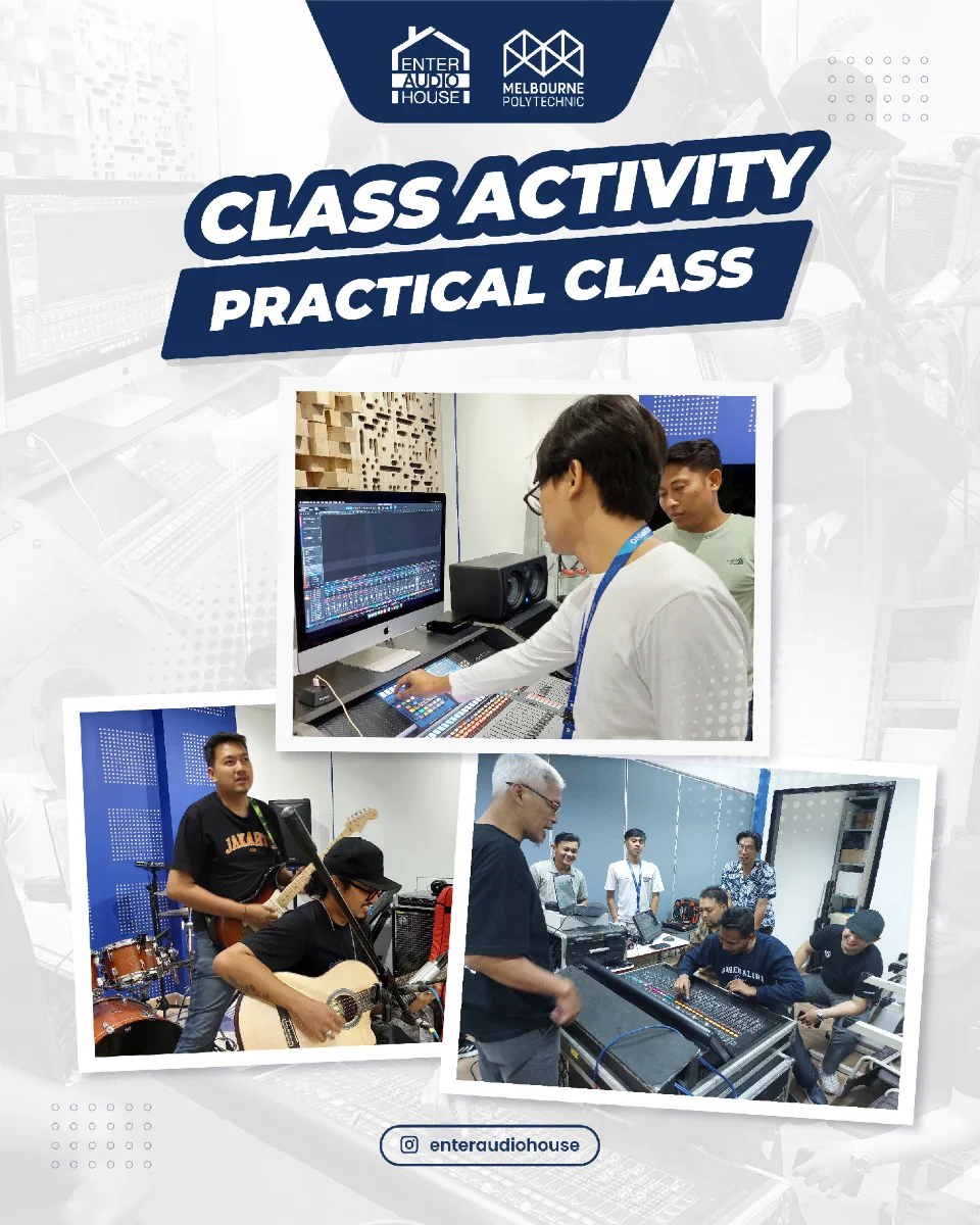 Suasana pembelajaran di kelas Diploma of Audio Engineering tidak hanya menekankan pada aspek teknis, tetapi juga kerja sama tim, komunikasi, dan kreativitas. Sesi praktik ini menjadi wadah bagi mahasiswa untuk mengembangkan kemampuan kolaboratif dalam lingkungan studio profesional.
Bergerak, Berbagi, Bermanfaat
Untuk Informasi dan Pendaftaran,
Nomor Hotline : +6282126209491